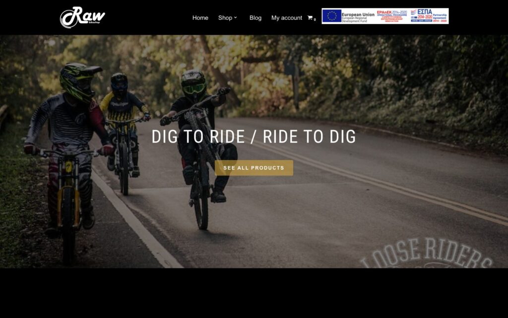 Αρχική σελίδα του RawBikeshop